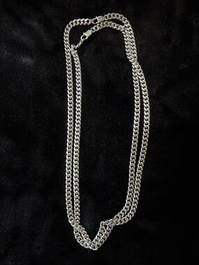 Silver-Tone Double Chain Necklace